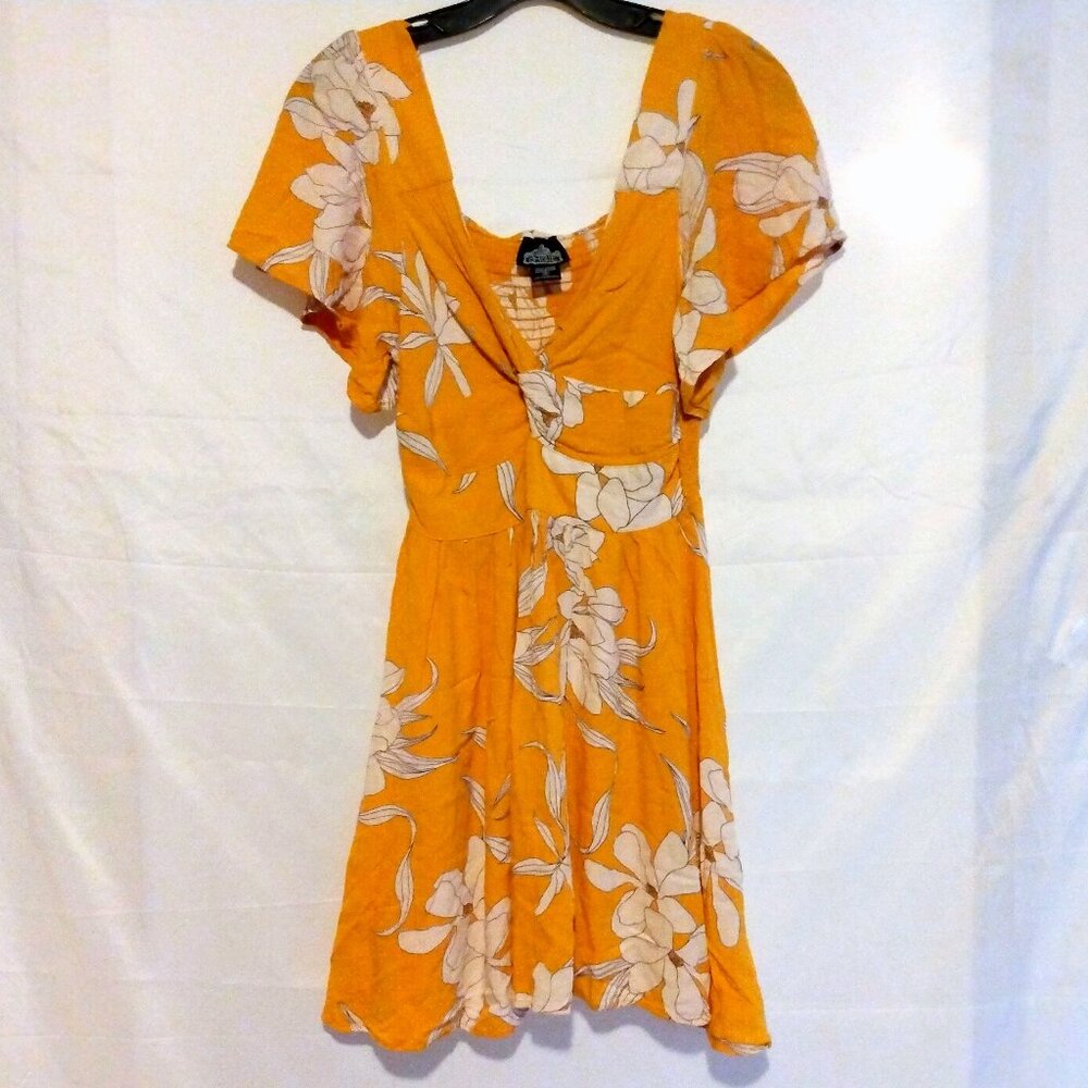 Angie Orange Floral Mini Dress